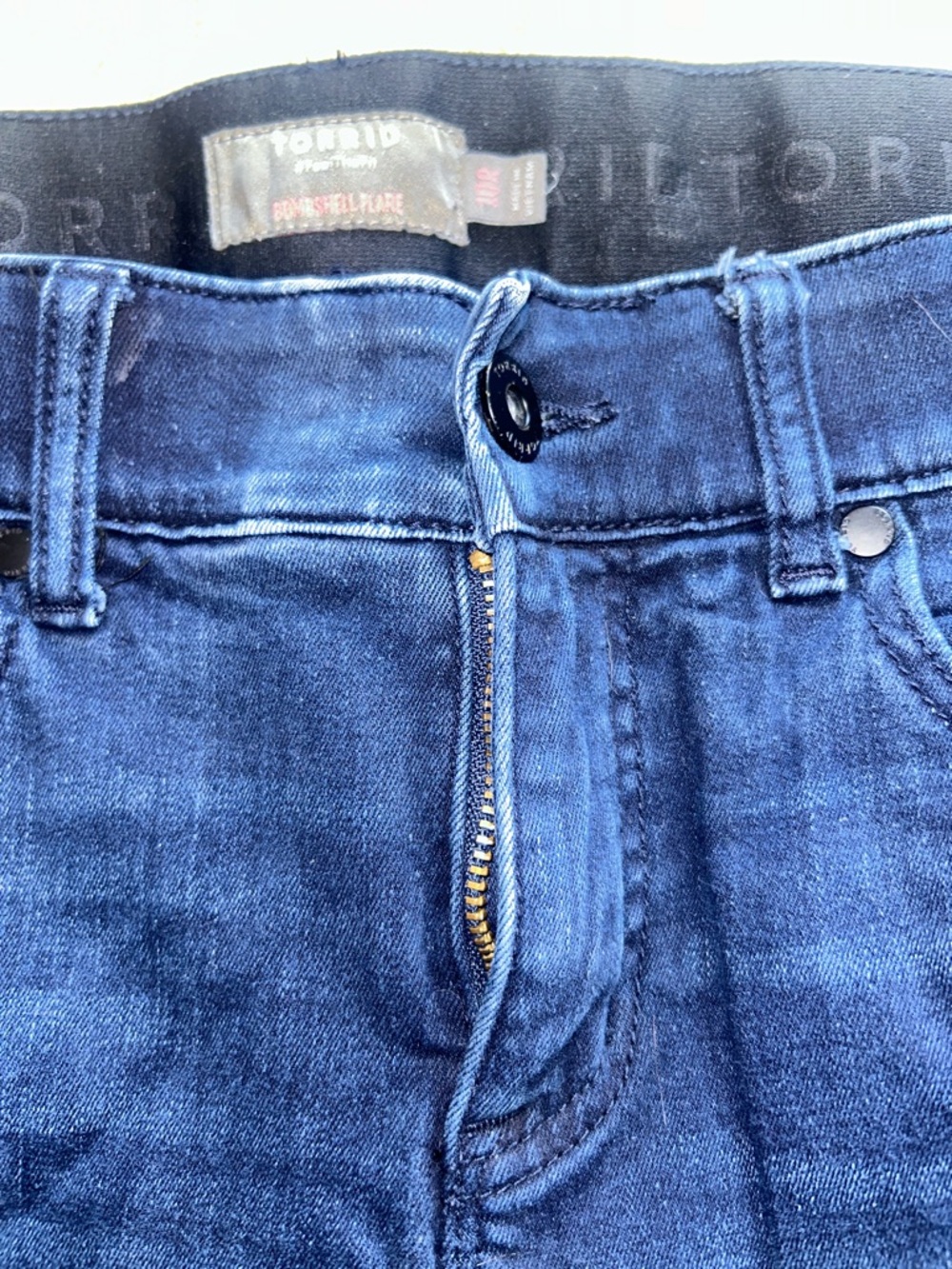 torrid Dark Indigo Flare Jeans - bombshell flare - Picture 15 of 16